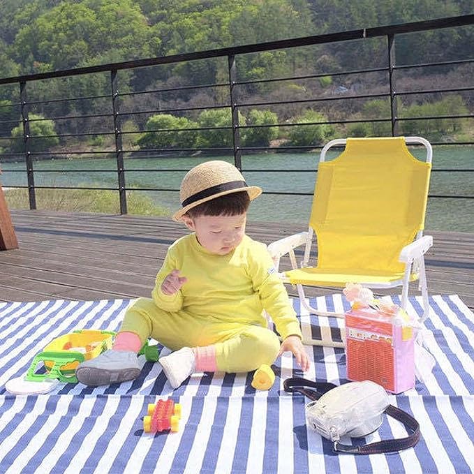 Low Beach Chair with Sun Umbrella Folding Camping Chair with Canopy Shade for Kids Adults Portable Children Camping Chairs Lawn Chair with Umbrella for Picnics Vacations