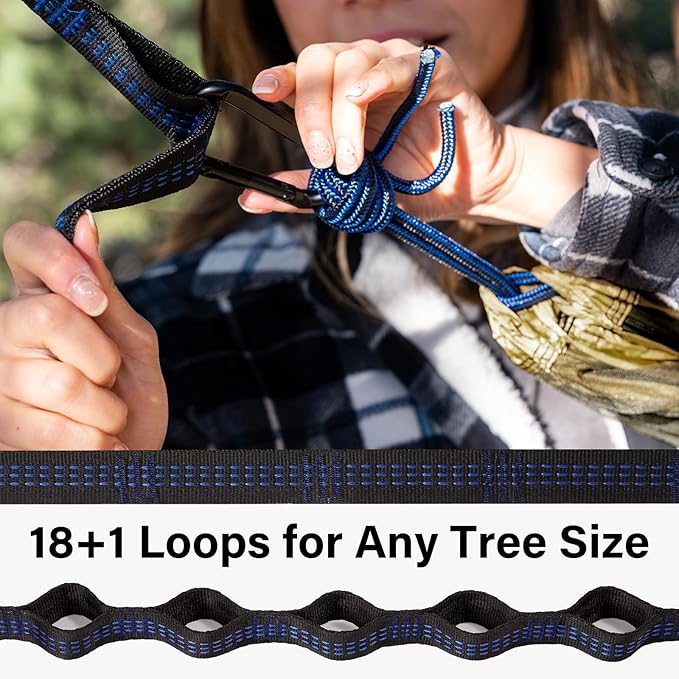 Kootek Camping Hammock Portable Hammocks with Tree Straps &amp Attached Carry Bag Camping Essentials Gear Perfect for Outside Indoor Hiking Beach Backpack Travel