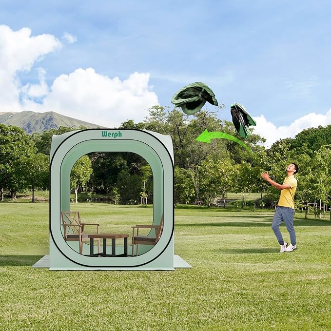 Pop Up TentPortable Canopy Tent with Mesh Mosquito Net Screen House Room Canopy Shade Screen 6 x 6 FT with Carry Bag for Patio Backyard Sports &amp Outdoors Activities Green