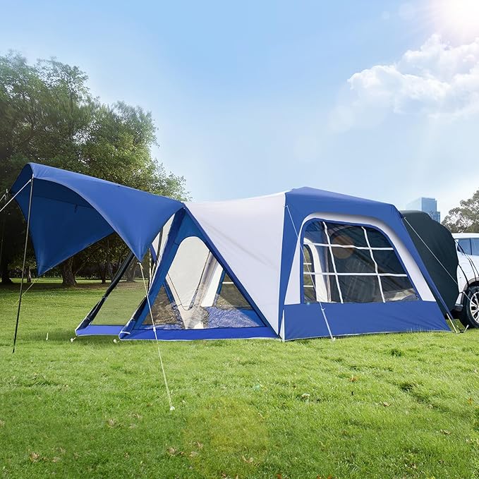 SUV Tent for Camping SUV Camping Tent with Awnings Waterproof Blow Up Tent Easy Setup Car Truck Camping Tent