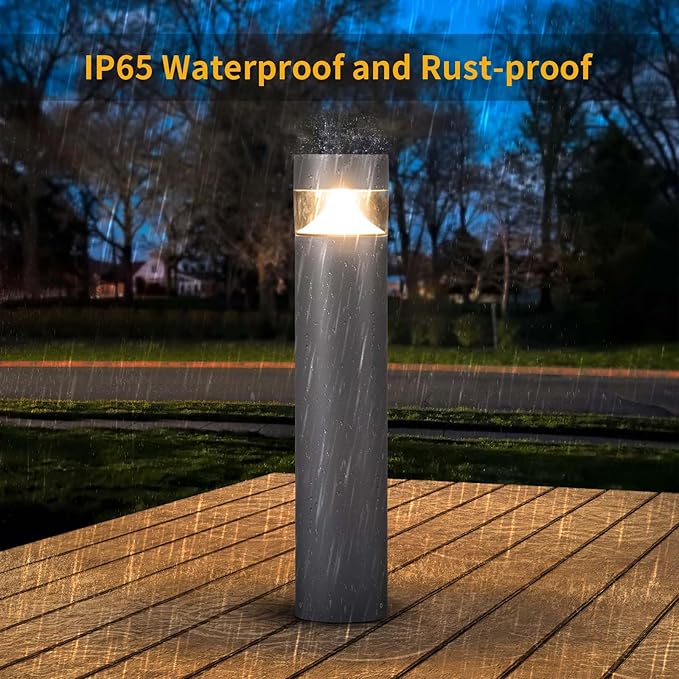 Outdoor Pathway Light 32 in IP65 Waterproof Driveway Lights 3000K led Landscape Lighting Outside620LM Path Lights 120V Hard Large Bollard Lamp for Garden Yard Patio Lawn Walkway Decor