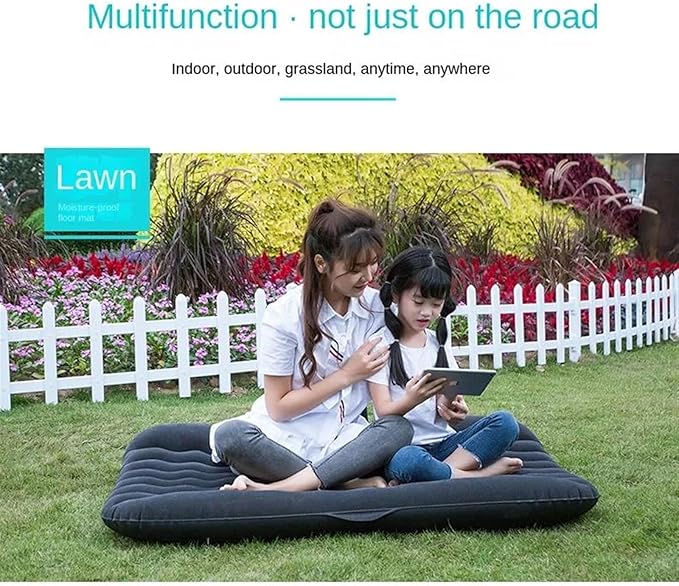Inflatable Car Mattress SUV Back Seat Inflatable Bed Outdoor Camping Inflatable Mat Thick Flocked PVC Material 72 Hours Leak-Proof Test (Five)