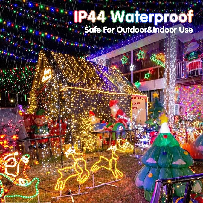 Heceltt 403FT 1000 LED Christmas Lights Outdoor Color Changing String Lights with 11 Modes and Timer Memory Function for Xmas Tree Wedding Party Holiday Decor (Warm White to Multicolor)