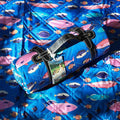 60x80” Double Thickened Picnic Blankets(150g High Density Cotton Stuffed) Blue Fish Pattern Outdoor Picnic Mat Portable Picnic Blanket Foldable with Leather Carry Strap Beach Blanket