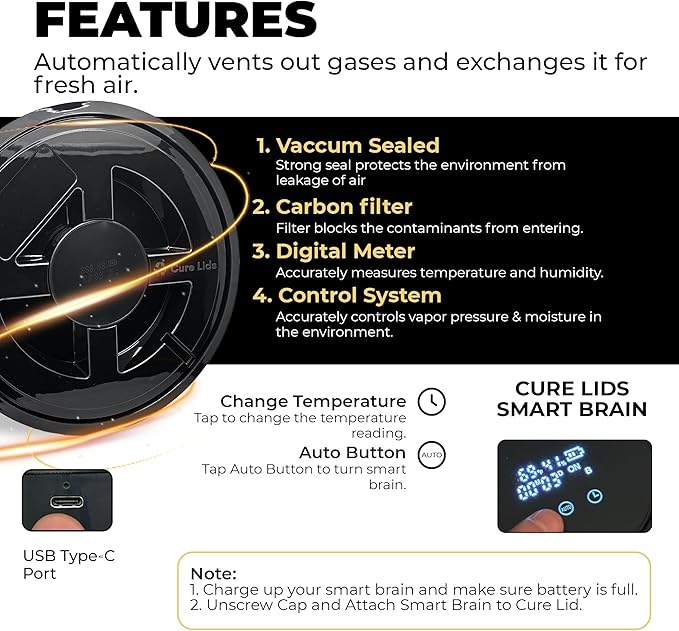 Automatic Smart Ai Curing Gamma Seal Storage Container Lids with Adapter Ring Fits 3.5 5 6 &amp 7 Gallon Buckets Smart Curing Technology
