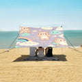 Cartoon Bear Sky Element Camping Sun Shelter Beach Tent Portable Beach Sun Shade Outdoor Canopy for Camping Trips Fishing Picnic