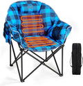LILYPELLE Oversized Heated Camping Chair Patio Lounge Chairs with 3 Heat Levels Portable Folding Heated Chair Round Moon Saucer Folding Lawn Chair Outdoor Chair for Camping Lounge Patio