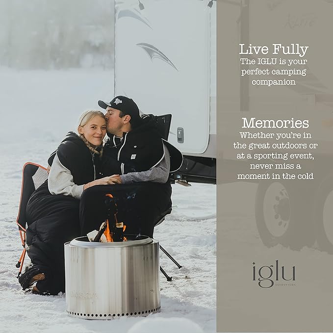 IGLU Outfitters Wearable Sleeping Bag Long Puffer Jacket Stadium Sack Camping Sports Stadiums Poncho Blanket