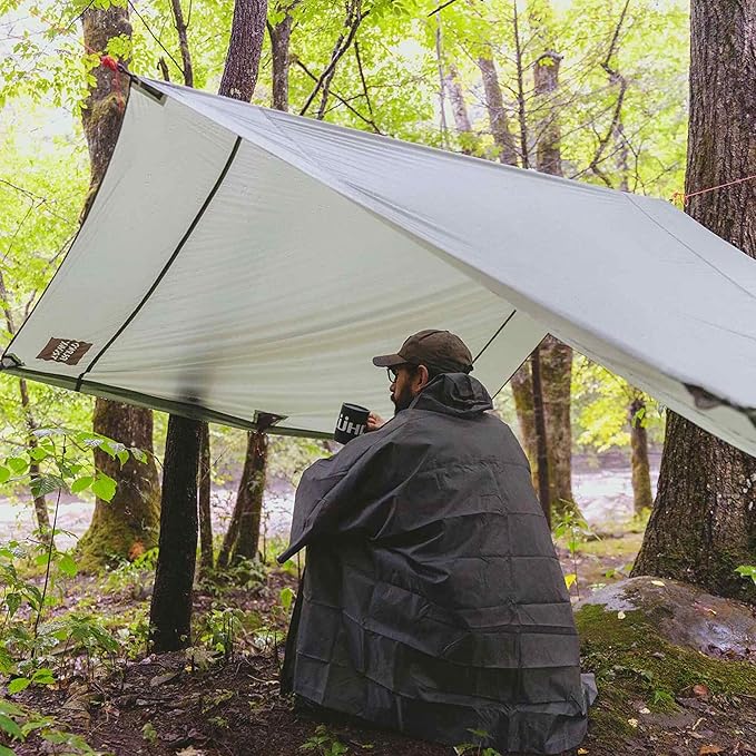 Grand Trunk Moab Multi-Use Tarp Shelter | Waterproof SIL Nylon Hammock &amp Camping Tarp | 9’8” x 6’8” | Includes Cord &amp 8” Aluminum Stakes | Green Mint