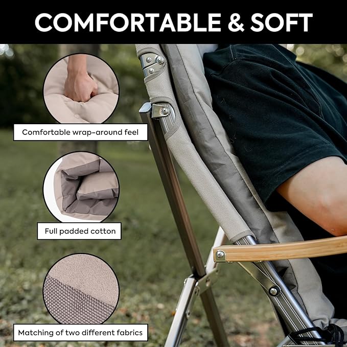 ICECO Flannel Chair Cushion Camping Chair (only Cushion not Include Chair) Portable with Storage Bag