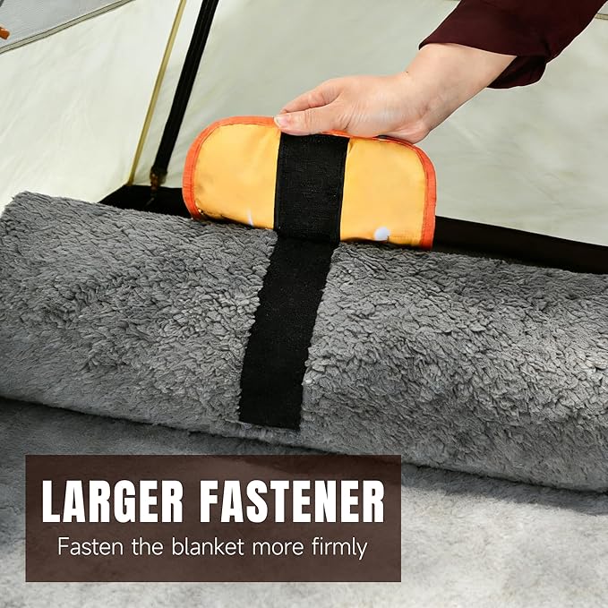 Tirrinia Waterproof Outdoor Blanket Warm Windproof Stadium Blankets with Sherpa Lining Foldable Camping Blanket Emergency Blanket with Mountain Landscape Design for Car Beach Picnic Hiking