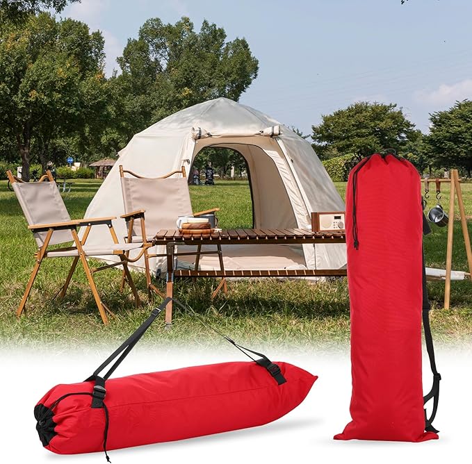 PATIKIL Foldable Camp Chair Replacement Bag 2 Pcs Camping Chairs Folding Chair Carry Bag with Adjustable Shoulder Strap for Outdoor Camping Fishing Storage Red Black