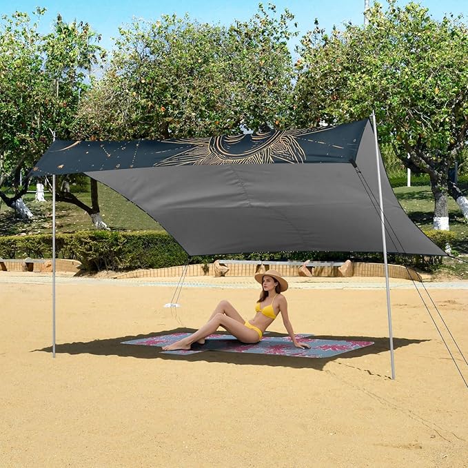 Beach Tent Sun Shelter Sun Moon Dragonfly Lightweight &amp Easy Setup Beach Shade Canopy for Camping Fishing