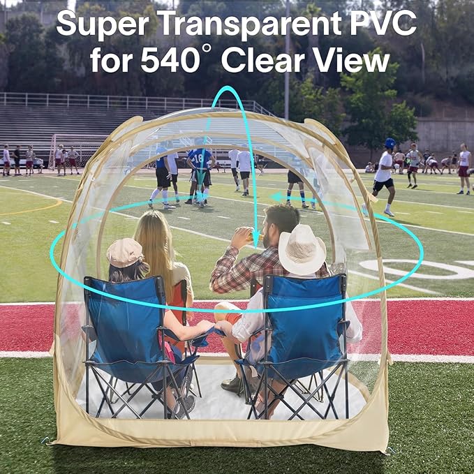 EighteenTek® Pod All Weather Sports Tent with Attached Floor Instant Outdoor Bubble Tent Rainproof Camping Sun Shelter for Sports Events Camping Fishing Cheering 1-4 Person