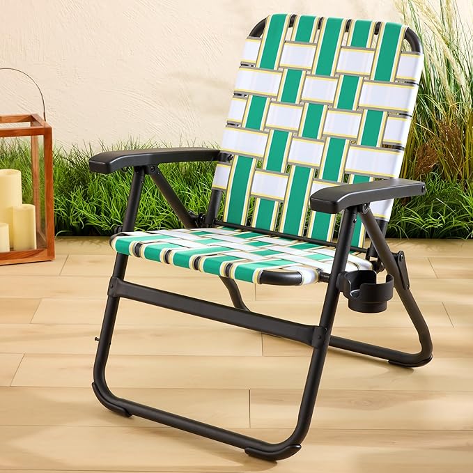 Tommy Bahama Retro Charm Backpack Strap Lawn Chair Durable Lightweight and Comfortable Outdoor Seating Green
