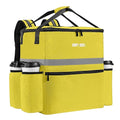 Food Delivery Backpack with 4 Cup Holders - Insulated Pizza Bag for Delivery Bike - Large Leakproof Bags for Hot/Cold Food - Ideal for Uber Eats Doordash Postmates (Yellow)
