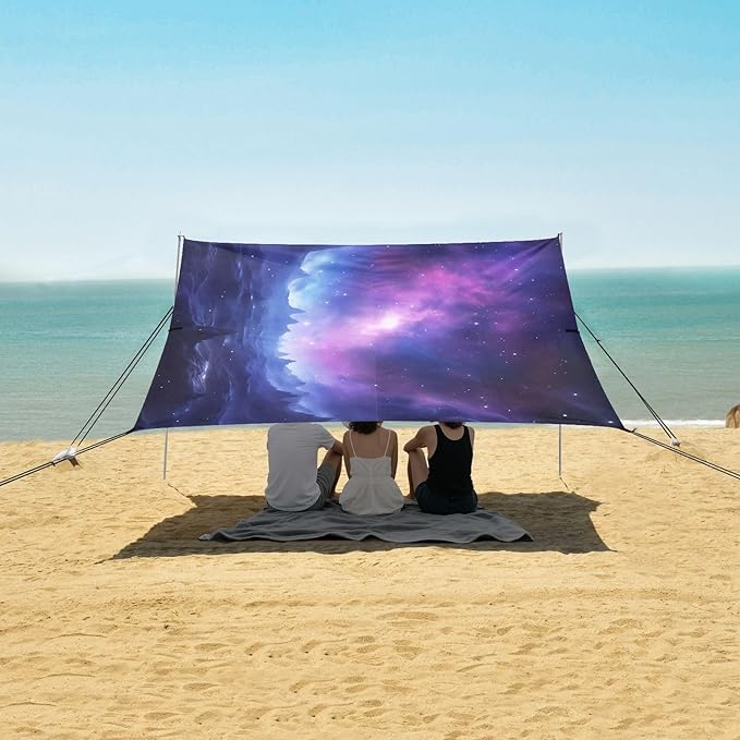 Universe Galaxy Nebula SpaceCamping Sun Shelters 9.2 x 10.5 FT Beach Canopy Tent Sun Shade with Carrying Bag for Camping Trips Fishing Backyard Fun or Picnics 21341006