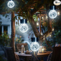 GIGALUMI Solar Lights Outdoor Waterproof 16 Pack Solar Hanging Lights Garden Decor Gifts for Women Solar Outdoor Lantern Waterproof Cracked Glass for Yard Fence Tree(Cold White)