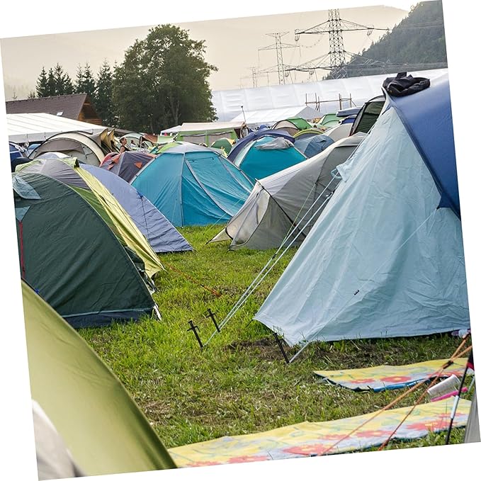 4Pcs Sturdy Metal Garden Stakes Tarp Stakes for Ground for Anchoring Tents Canopies and Landscaping Lightweight and Easy to Use Planting Tools