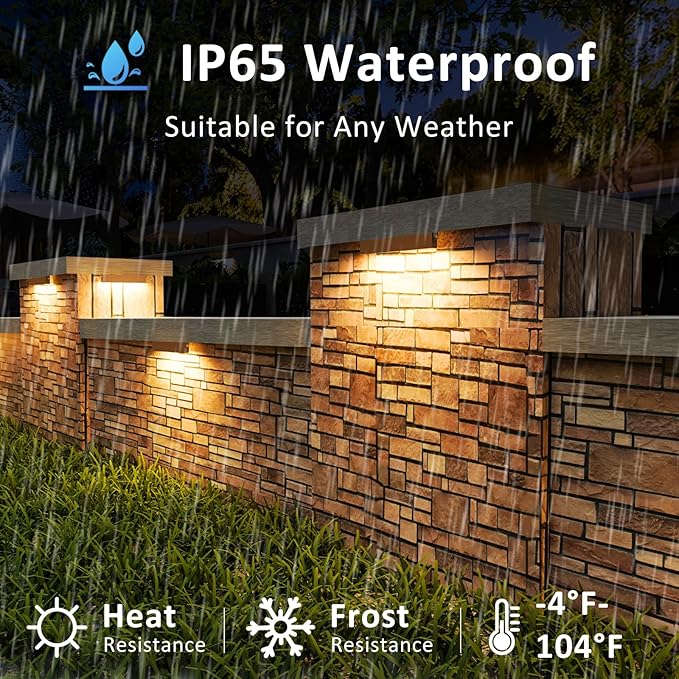 8 Pack 7 Inch Retaining Wall Lights 5W LED Hardscape Lighting 12V AC/DC Low Voltage Step Light 2700K Soft White IP65 Waterproof Outdoor Landscape Lighting for Patio Walls Stairs ETL
