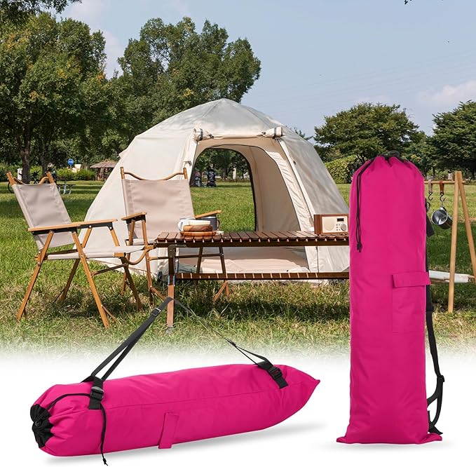 PATIKIL Foldable Camp Chair Replacement Bag Camping Chairs Folding Chair Carry Bag with Adjustable Shoulder Strap for Outdoor Camping Fishing Storage Rose Red