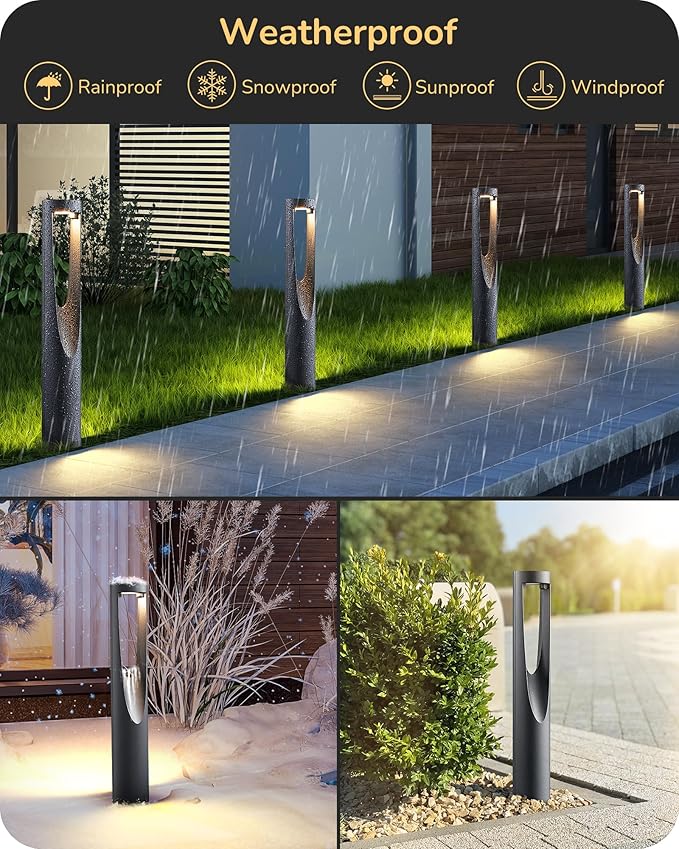 EDISHINE Low Voltage Pathway Lights Wired 12V 2W 150LM 3000K LED Landscape Path Lights with Connectors Waterproof Electric Outdoor Landscape Lighting for Walkway Yard Garden CRI80 6 Pack