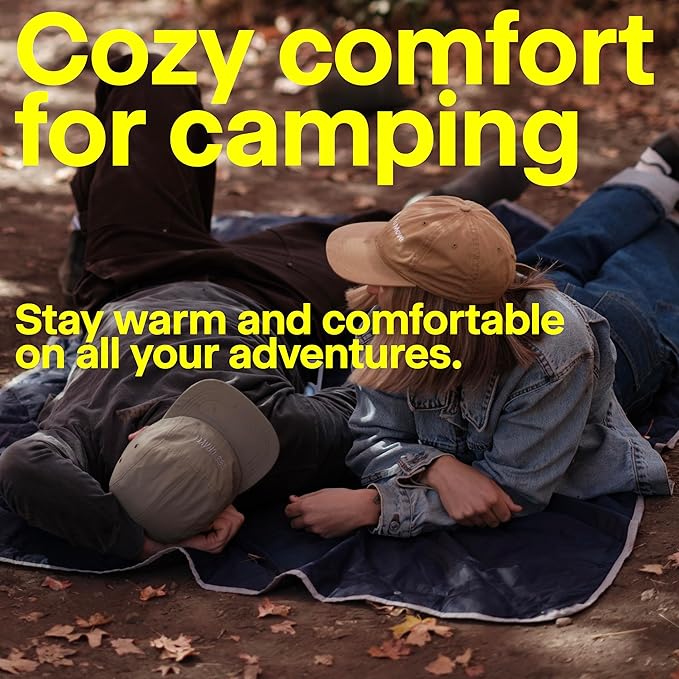 Gravel Layover Travel Blanket – Ultra-Light Compact Blanket for Camping and Outdoor Adventures - Down Alternative Portable Travel Blanket for Layovers &amp Road Trips (Black)
