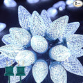 Brightown 2 Pack White C9 LED Christmas Lights Outdoor 33ft 50 LED Waterproof Strawberry String Lights Plug-in Extendable Green Wire Lights String for Outdoor Indoor Patio Party Decoration