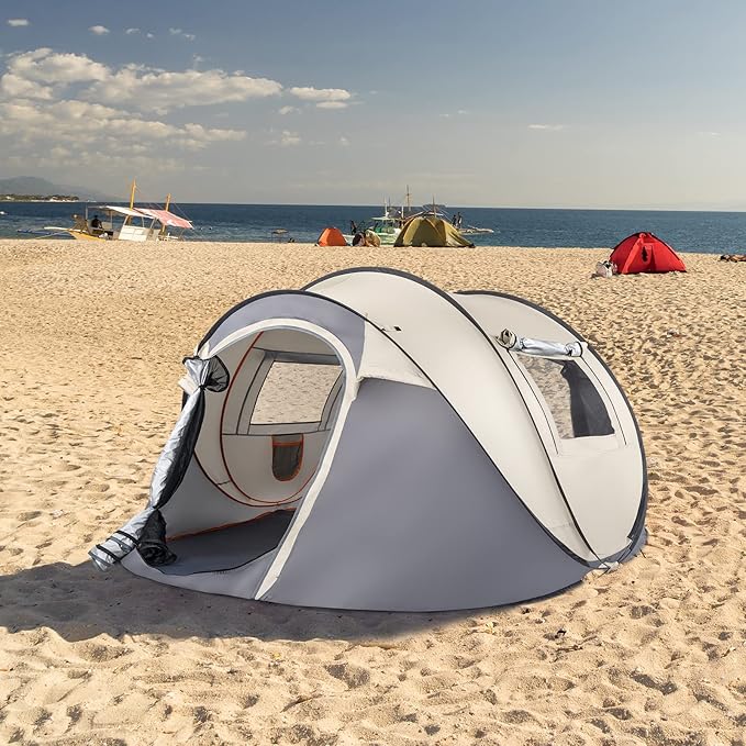 Camping Tent 4 Person Pop UpEasy Setup for Camping/Hiking/Fishing/Beach/OutdoorEtc