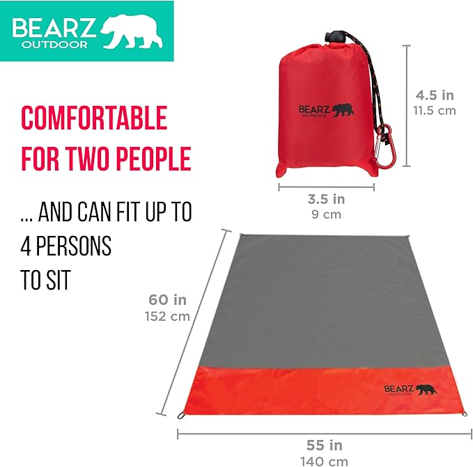 Pocket Blanket - Beach Blanket Waterproof Sandproof Picnic Blankets Waterproof Foldable Lightweight &amp Compact for Hiking Camping Travel Festival Accessories