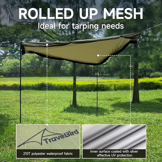 Hammock Screen House with 2 Openings Lightweight Camping Tarp Tent Mosquito Net for Camping Picnics Backyard and Backpacking