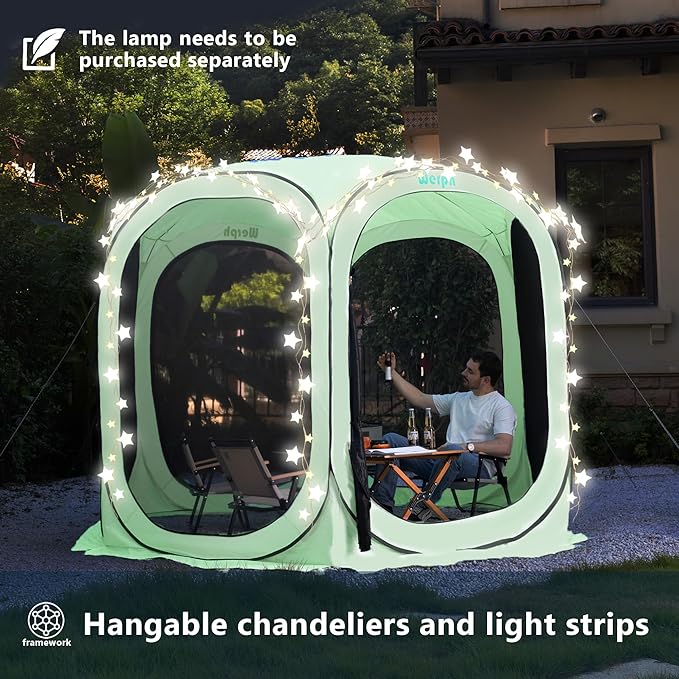 Pop Up TentPortable Canopy Tent with Mesh Mosquito Net Screen House Room Canopy Shade Screen 6 x 6 FT with Carry Bag for Patio Backyard Sports &amp Outdoors Activities Green
