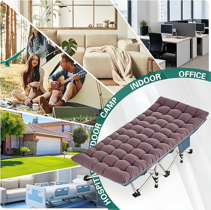 2 Pack Extra Large Cot 32 Wide Camping Cot with Mattress Comfortable Sleeping cots for Adults with Carry Bag XXL Cots for Camping Bed Folding Cot Heavy Duty for Home Outdoor Indoor