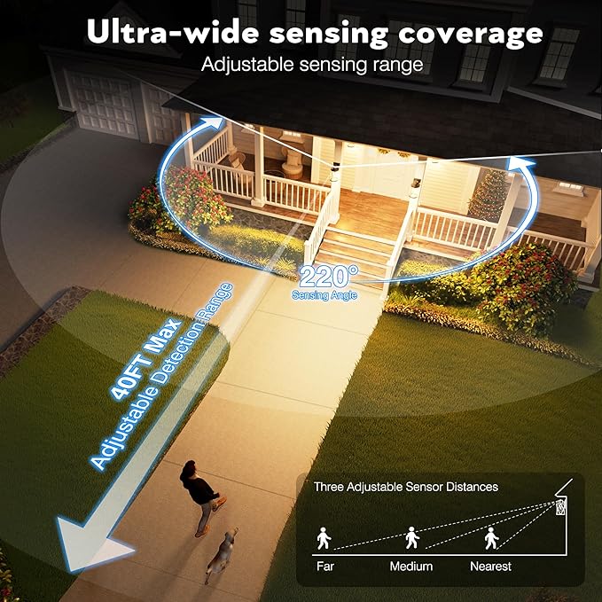 VIANIS Motion Sensor Outdoor Garage Lighting Fixtures Farmhouse Oil Rubbed Bronze Exterior Wall Light Wall Mount for House Anti-Rust Waterproof Outdoor Sconce Lights for Front Porch Patio