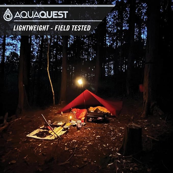 AquaQuest Survivor High Visibility Tarp - Portable Safety Shelter or Emergency Rain Fly - Disaster Preparedness Must Haves for Hiking Backpacking &amp Expedition 15 x 15 ft