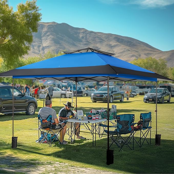 MFSTUDIO 13x13 Outdoor Pop Up Canopy TentEasy Set up Straight Leg Outdoor Canopies One Push Folding Instant Shelter Tents for BeachParty and Camping 169 Sq. Ft of Shade