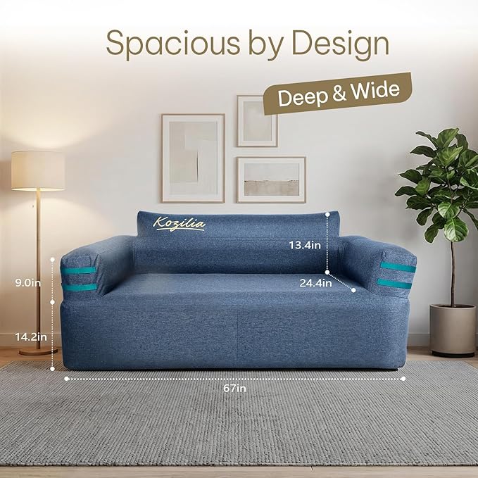 Portable Inflatable Sofa with Built-in Pump - Quick Inflation Comfortable and Durable Blow Up Loveseat for Indoor &amp Outdoor Living Room Camping Apartment Dorm