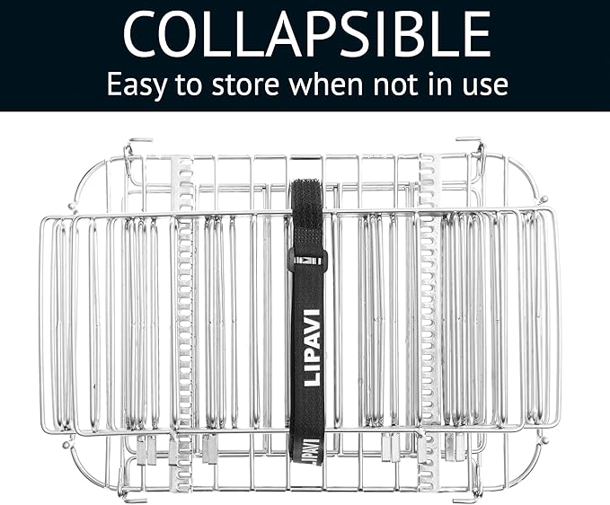 LIPAVI Sous Vide Rack - Model L15 - Adjustable Collapsible Ensures even warming - 316L Stainless Steel - Fits Lipavi C15 container