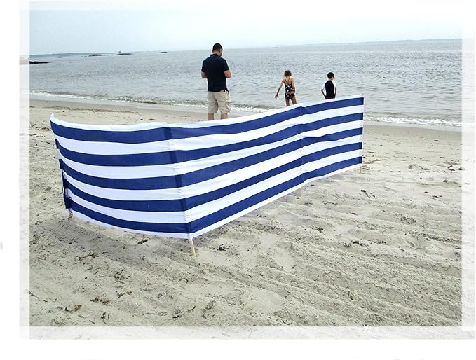 13 ft Beach Windscreen Privacy Wind Blocker + Free Bag and Mallet Made in Europe