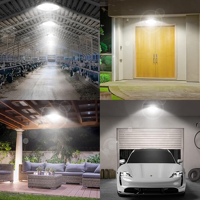 Solar Light Indoor Outdoor 3000LM Solar Shed Light Rotation Design Waterproof 5 Modes (2 for All Day Lighting) Motion Sensor Dimmable Remote for Barn Patio Chicken Coop Gazebo Garage