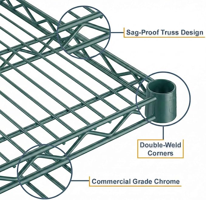 30 x 48 Heavy Duty Wire Shelving Shelf 4 Pack for Rack Expansion and Storage Reconfiguration NSF