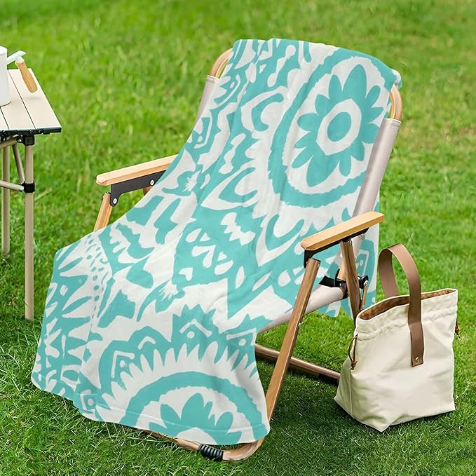 Soft Throw Blanket Boho Mint Green Vintage Flowers Women's Blanket 50'' x 70''