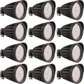 25 Watt LED Spot Light - 3500 Lumens - Color Selectable 30K/40K/50K - 42°Beam - Knuckle Conduit Mount - LED Landscape Flood Light - 80W MH Equivalent UL and DLC Certified (12-Pack)