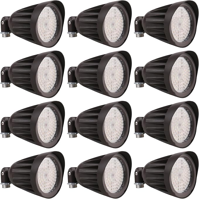 25 Watt LED Spot Light - 3500 Lumens - Color Selectable 30K/40K/50K - 42°Beam - Knuckle Conduit Mount - LED Landscape Flood Light - 80W MH Equivalent UL and DLC Certified (12-Pack)
