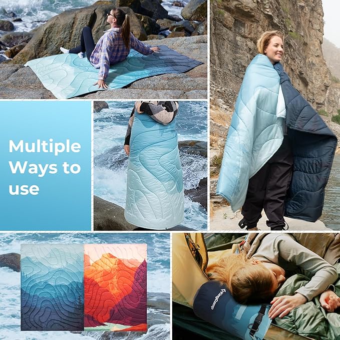 KingCamp Ultralight Camping Blanket Packable Down Alternative Puffy Wearable Blanket