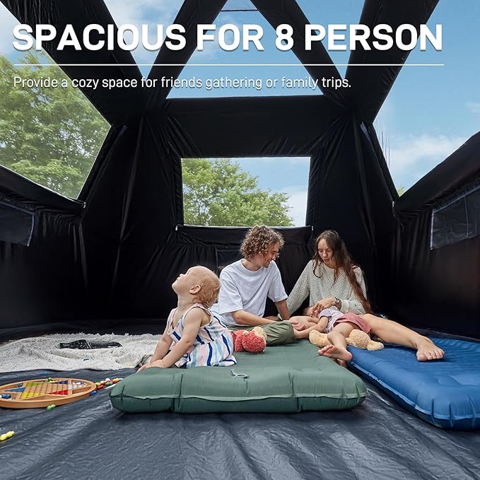 EVER ADVANCED 10 Person Camping Blackout Design Tent Multi Room Tent for Family Large Tents with Rainfly and Carry Bag 2 Doors Water-Resistant 14ft x 10ft x 84in