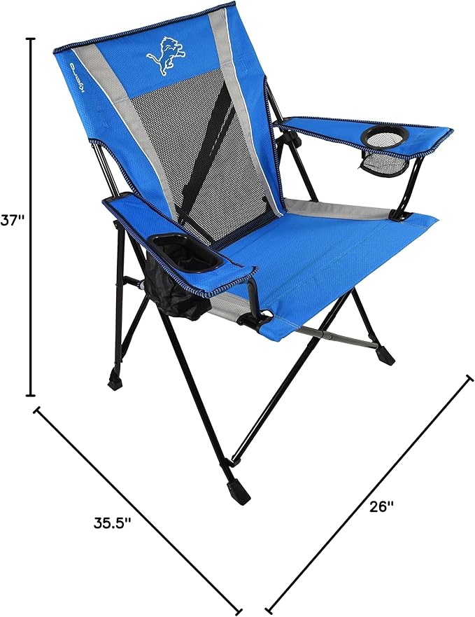 Kijaro Sports Fan Folding Chair 26 L x 35.5 W x 37 H Detroit Lions