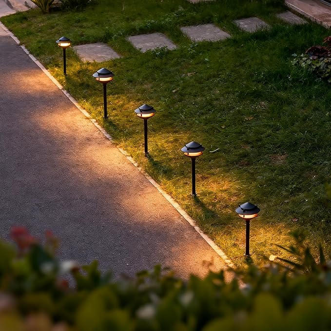 VENUS MANUFACTURING Low Voltage Landscape Lights LED Outdoor Pathway Light 12V AC 2.2W 32Lumen Warm White Landscape Lighting for Garden Path Driveway Yard 8Pack