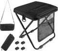Extra Large Foldable Backpack Stoolpockets and side pockets Compact adult-sized portable stool ideal for camping hiking outdoor activities and events Maximum weight capacity 300 lbs (Black)