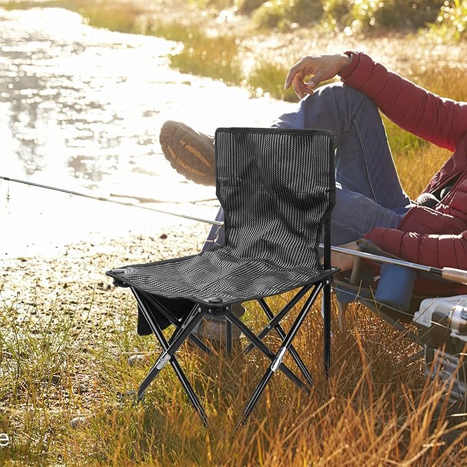 NOLITOY Portable Foldable Camping Chair with Storage Bag Lightweight Ice Fishing Outdoor Chair for Beach Gardening Hiking and Travel